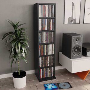 Elegant Black CD Cabinet - Stylish & Durable Music Storage Solution for Home & Office