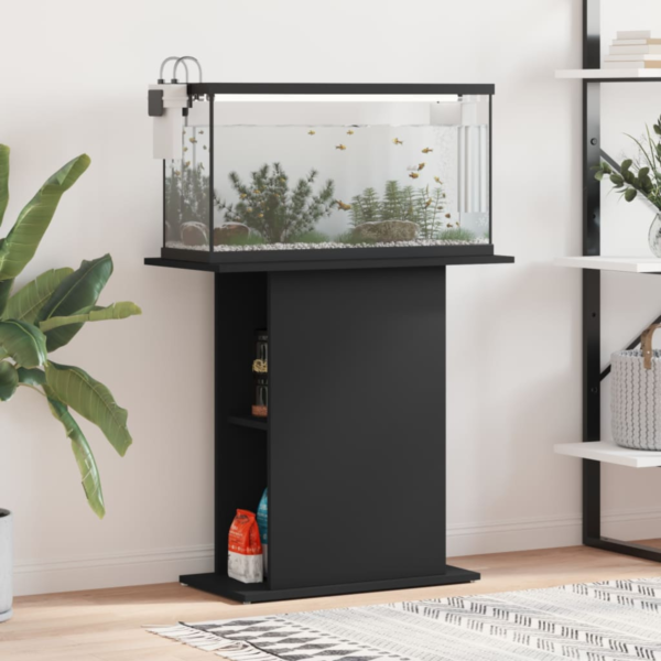 vidaXL Aquarium Stand – Sturdy Black Fish Tank Cabinet with Storage