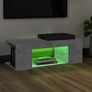 Modern Concrete grey TV Cabinet with RGB LED Lights – Sleek Media Console for Home Entertainment