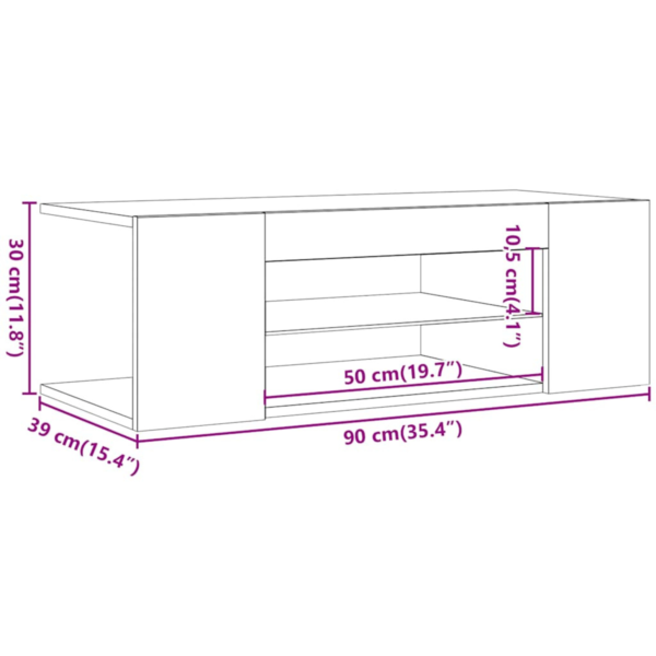 Modern Artisan oak TV Cabinet with RGB LED Lights – Sleek Media Console for Home Entertainment