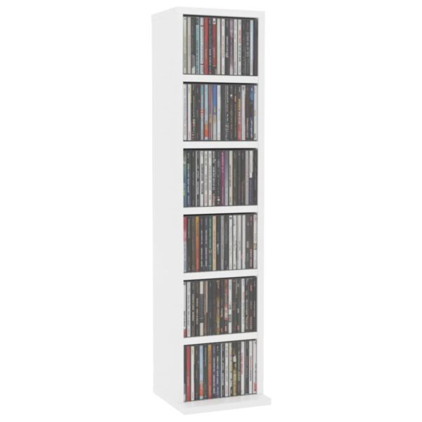 Elegant White CD Cabinet - Stylish & Durable Music Storage Solution for Home & Office