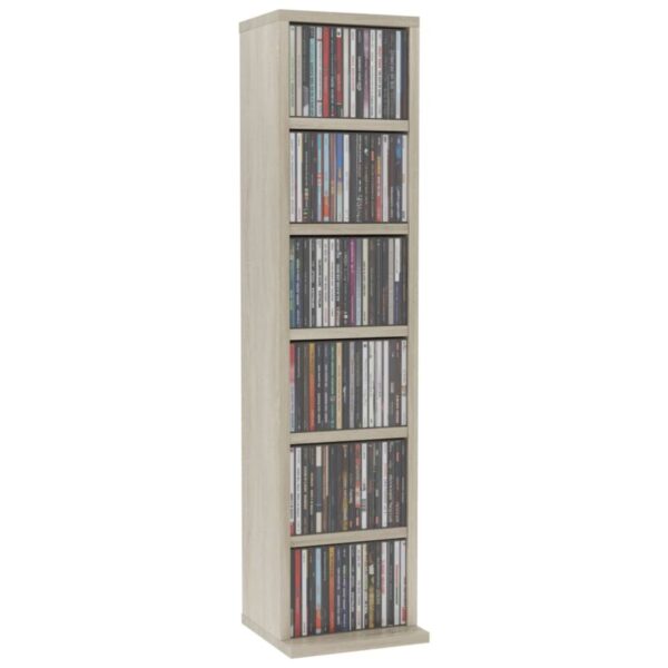 Elegant Sonoma Oak CD Cabinet - Stylish & Durable CD Storage Solution for Home & Office