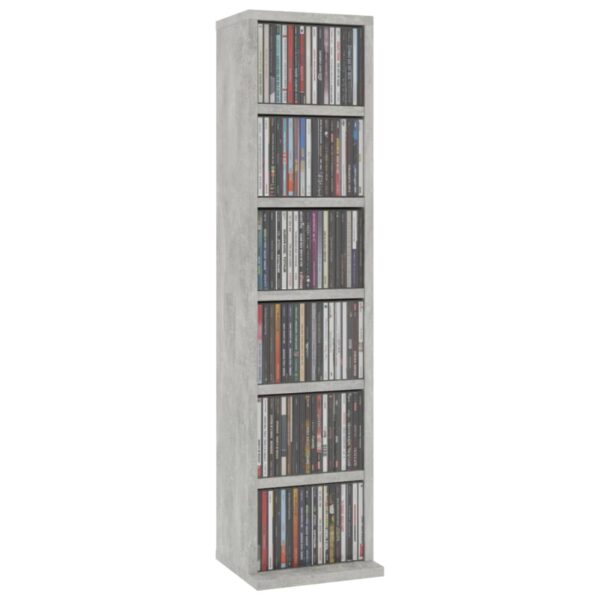 Elegant Concrete Grey CD Cabinet - Stylish & Durable CD Storage Solution for Home & Office