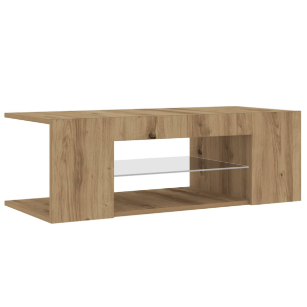 Modern Artisan oak TV Cabinet with RGB LED Lights – Sleek Media Console for Home Entertainment