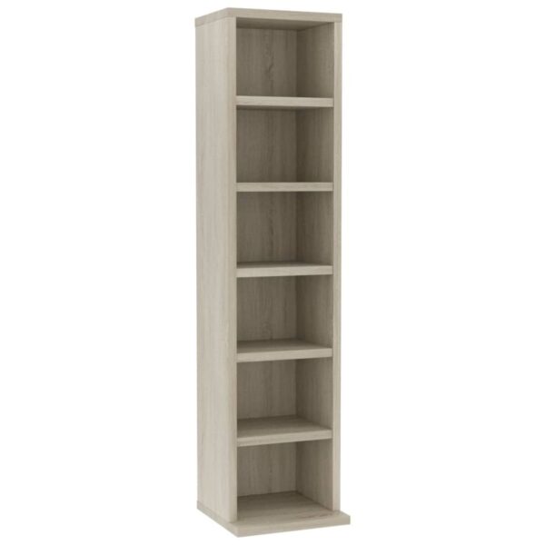 Elegant Sonoma Oak CD Cabinet - Stylish & Durable CD Storage Solution for Home & Office