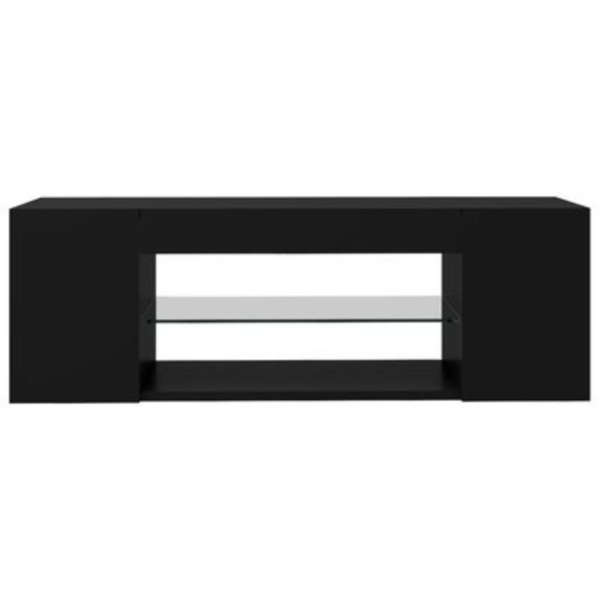 Modern Black TV Cabinet with RGB LED Lights – Sleek Media Console for Home Entertainment