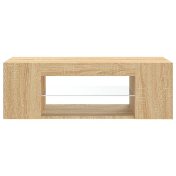 Modern Sonoma Oak TV Cabinet with RGB LED Lights – Sleek Media Console for Home Entertainment