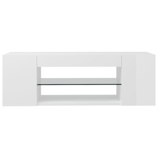 Modern High Gloss White TV Cabinet with RGB LED Lights – Sleek Media Console for Home Entertainment