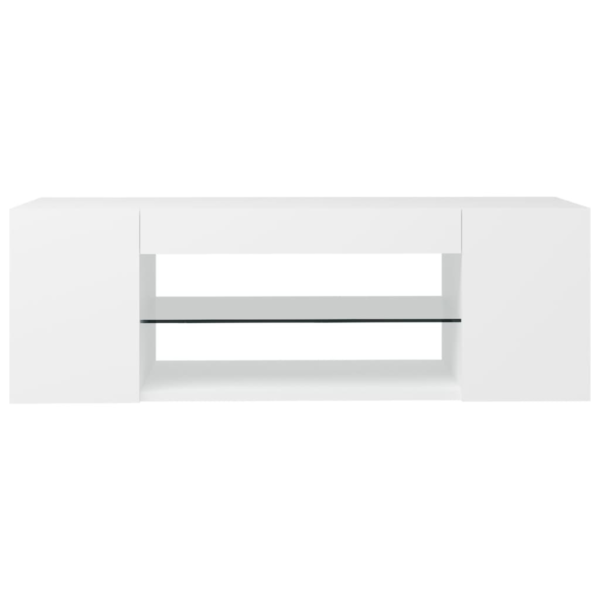 Modern White TV Cabinet with RGB LED Lights – Sleek Media Console for Home Entertainment