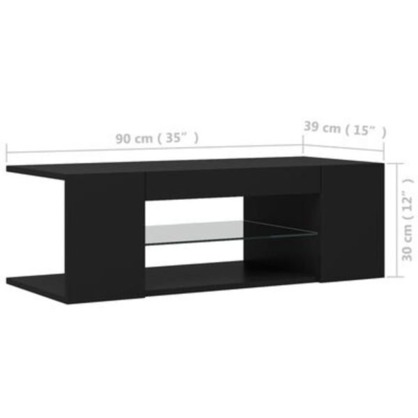 Modern Black TV Cabinet with RGB LED Lights – Sleek Media Console for Home Entertainment