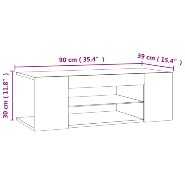 Modern Sonoma Oak TV Cabinet with RGB LED Lights – Sleek Media Console for Home Entertainment