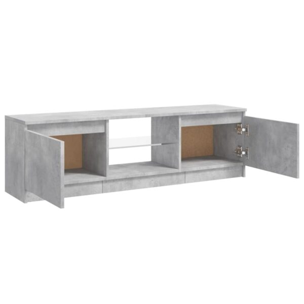 Modern Concrete Grey TV Cabinet with RGB LED Lights | Sturdy Engineered Wood & Tempered Glass Design