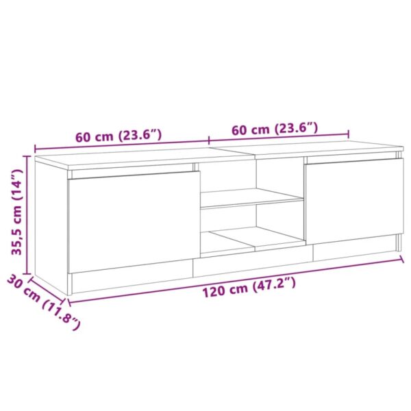 Modern Concrete Grey TV Cabinet with RGB LED Lights | Sturdy Engineered Wood & Tempered Glass Design