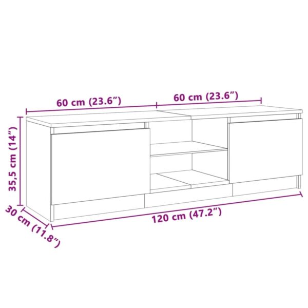 Modern Smoked Oak TV Cabinet with RGB LED Lights | Sturdy Engineered Wood & Tempered Glass Design