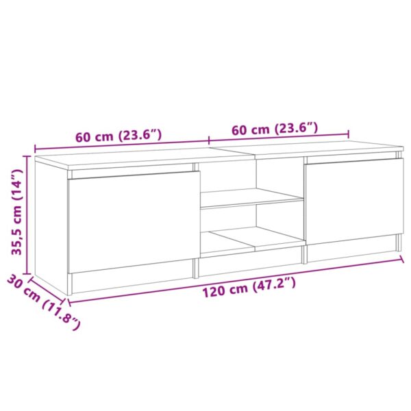 Modern White TV Cabinet with RGB LED Lights | Sturdy Engineered Wood & Tempered Glass Design